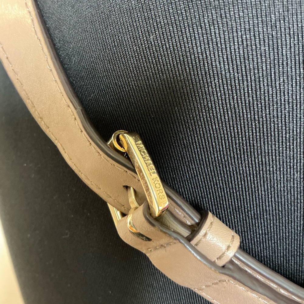 Michael Kors Rhea Studded Leather Mini Backpack in Taupe - Picture 7 of 16